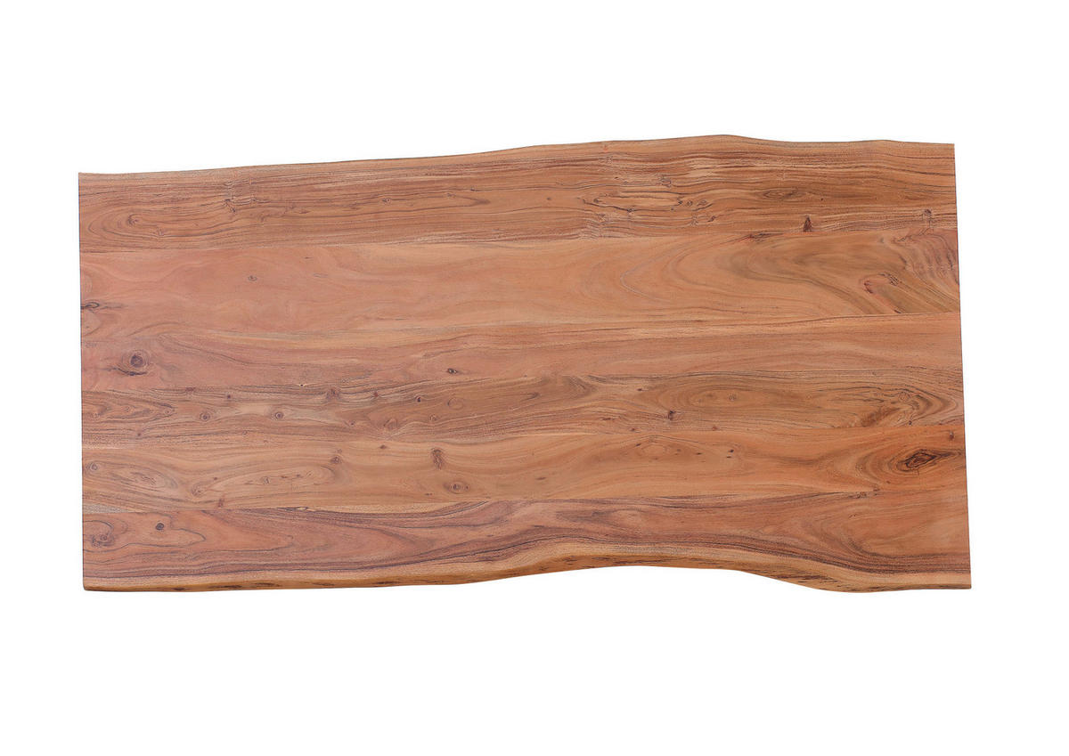 ESSTISCH Akazie massiv rechteckig Naturfarben, Schwarz  - Schwarz/Naturfarben, MODERN, Holz/Metall (180/90/75cm) - Livetastic