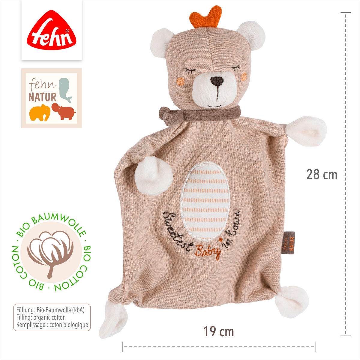 SCHMUSETUCH - Hellbraun, Basics, Textil (28/21/5,2cm) - Fehn