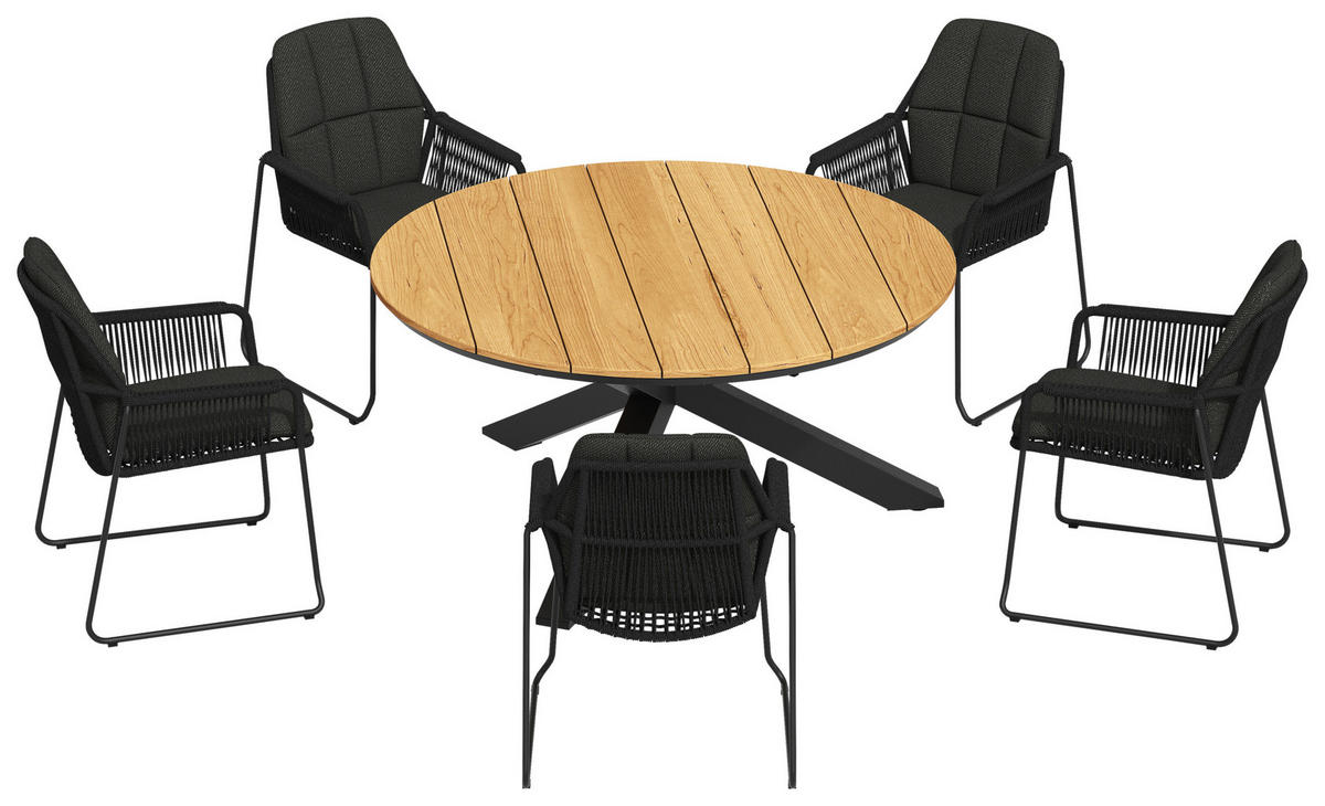 STOL  jeklo črna  - črna, Basics, kovina/tekstil (66/87/64cm) - Tierra Outdoor