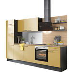 KÜCHENBLOCK XO 15 290 cm  in Graphitfarben, Eichefarben, Dunkelgelb  - Edelstahlfarben/Eichefarben, Design, Holzwerkstoff/Metall (290cm) - Xora