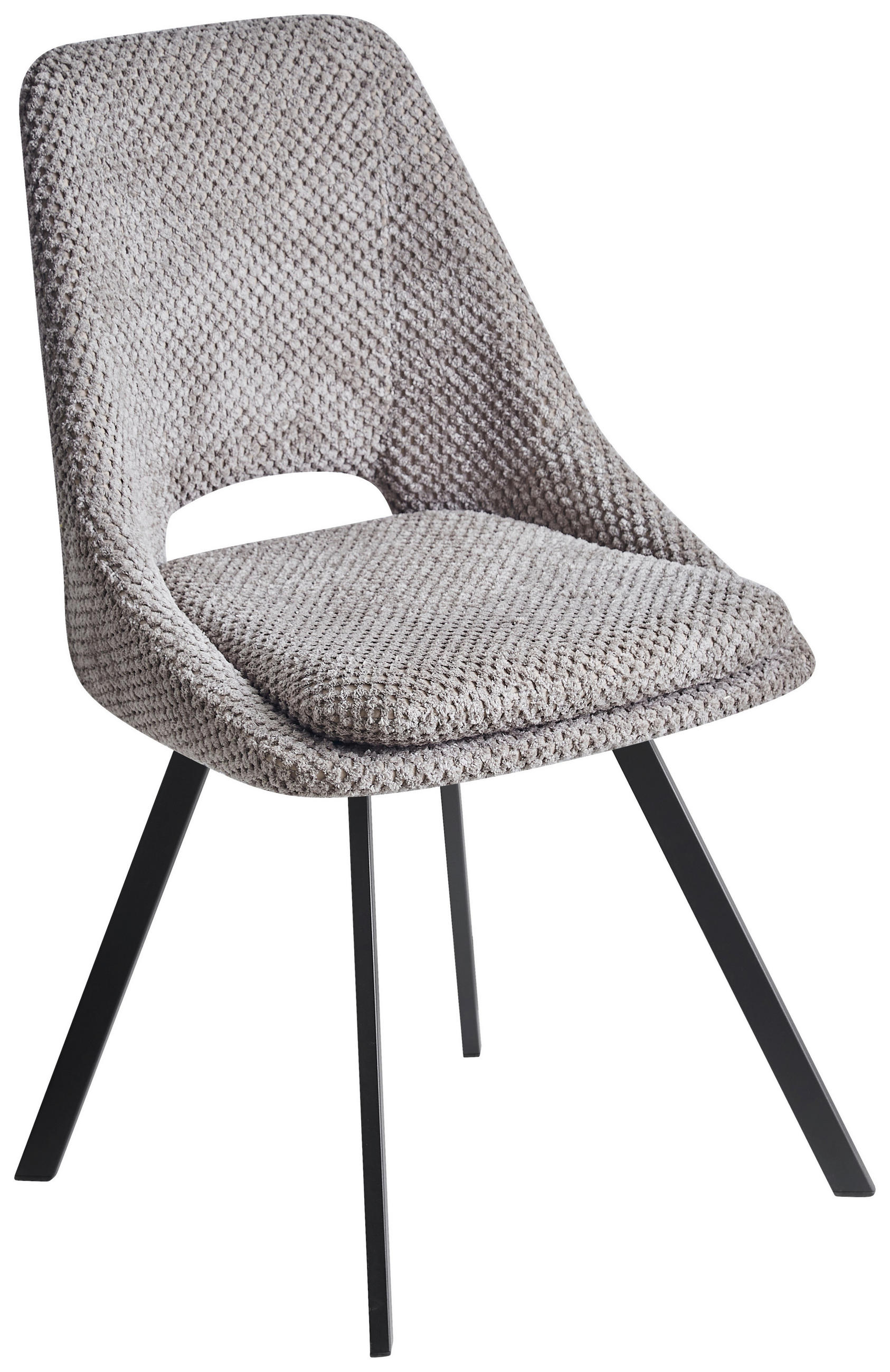 STUHL   Struktur  Grau  - Schwarz/Grau, Design, Textil/Metall (48/85/56cm) - Carryhome