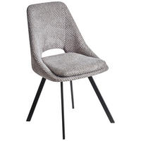 STUHL   Struktur  Grau  - Schwarz/Grau, Design, Textil/Metall (48/85/56cm) - Carryhome