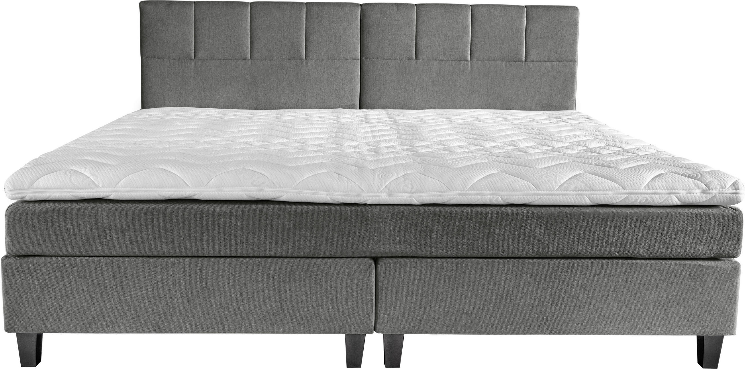 BOXSPRINGBETT 240/200 cm  in Grau  - Wengefarben/Grau, Trend, Holz/Textil (240/200cm) - Esposa