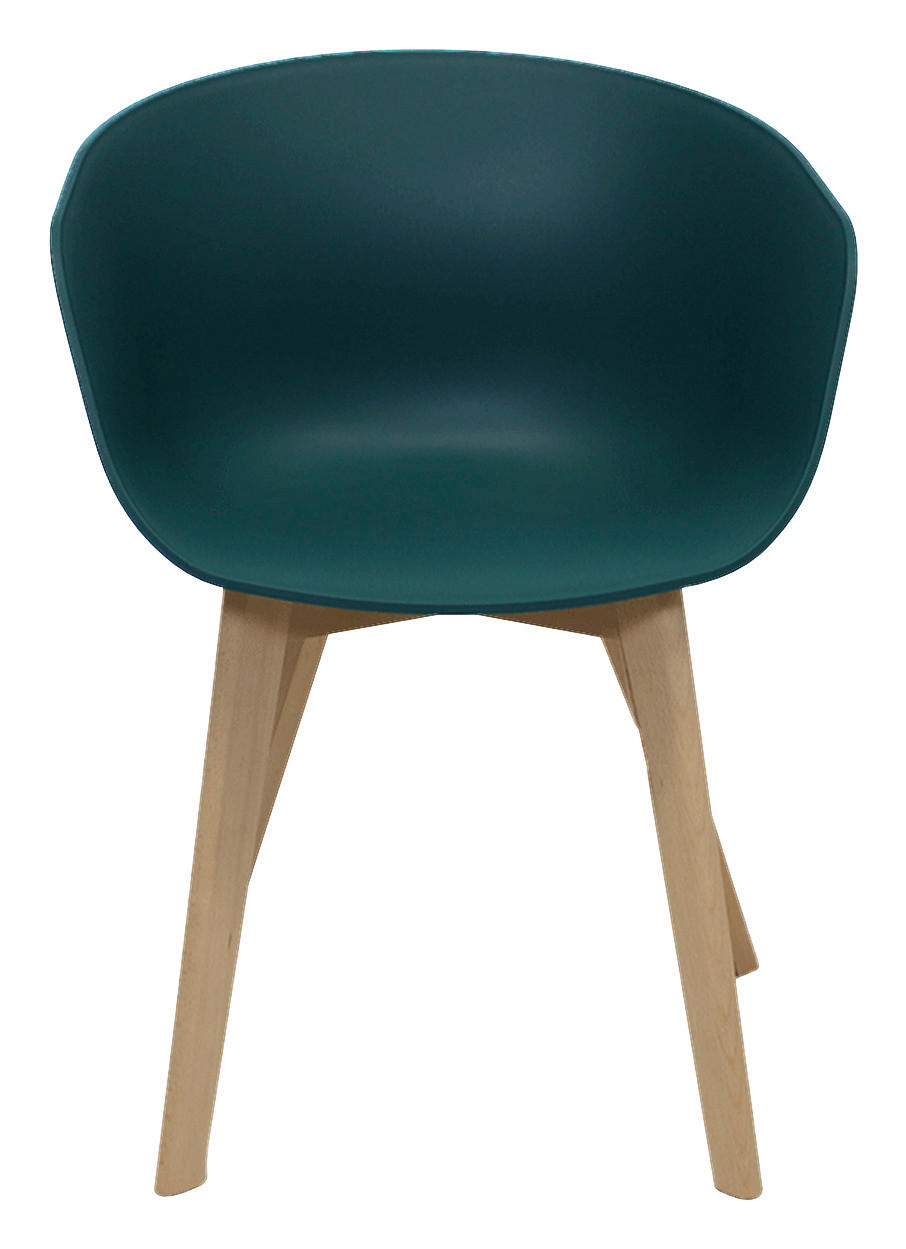 SADA STOLIČIEK S PODRÚČKAMI 4 kus - prírodná farba/tmavozelená, Modern, drevo/plast (60/78,5/44cm) - MID.YOU