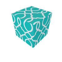 SITZWÜRFEL in Türkis, Weiß Textil Türkis, Weiß  - Türkis/Weiß, Basics, Textil (42/42/42cm)