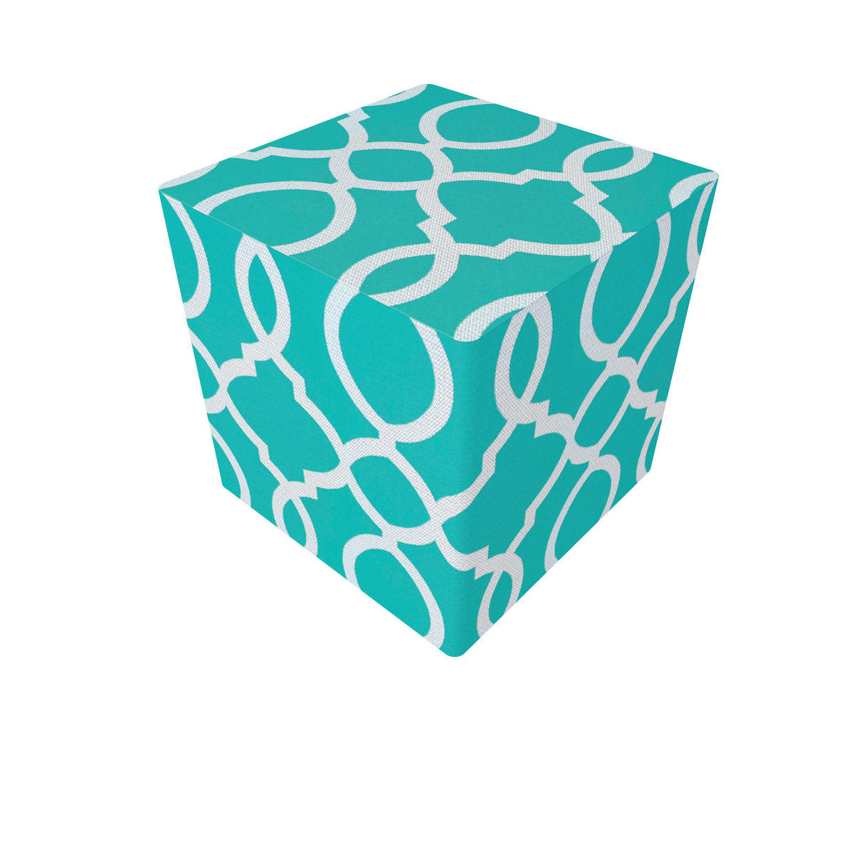 SITZWÜRFEL in Türkis, Weiß Textil Türkis, Weiß  - Türkis/Weiß, Basics, Textil (42/42/42cm)