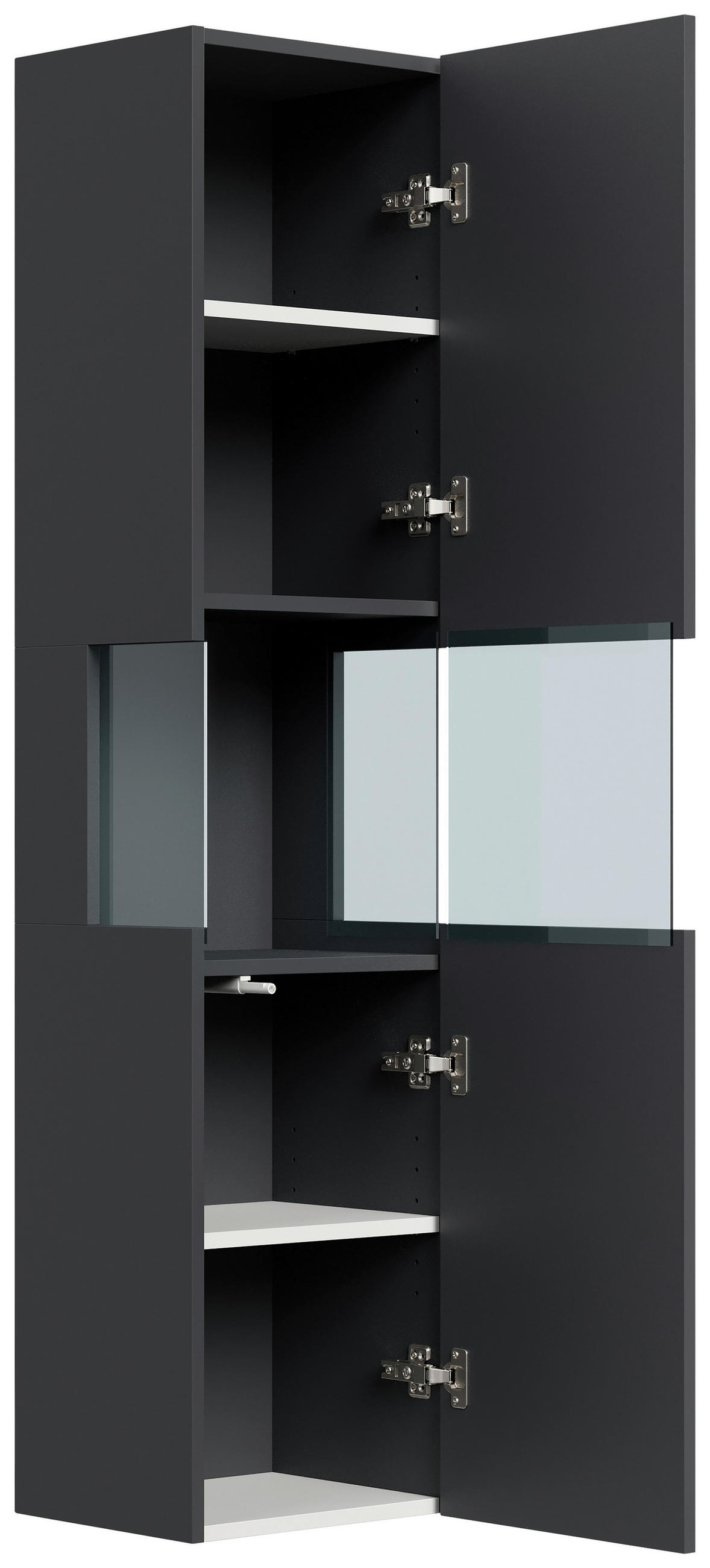 BADEZIMMER 3-teilig  in 120 cm  - Graphitfarben/Weiß, Basics, Holzwerkstoff/Stein (120cm) - MID.YOU