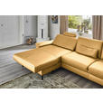 ECKSOFA  in Echtleder Gelb  176/334 cm  - Gelb/Schwarz, Design, Leder/Metall (176/334cm) - Dieter Knoll
