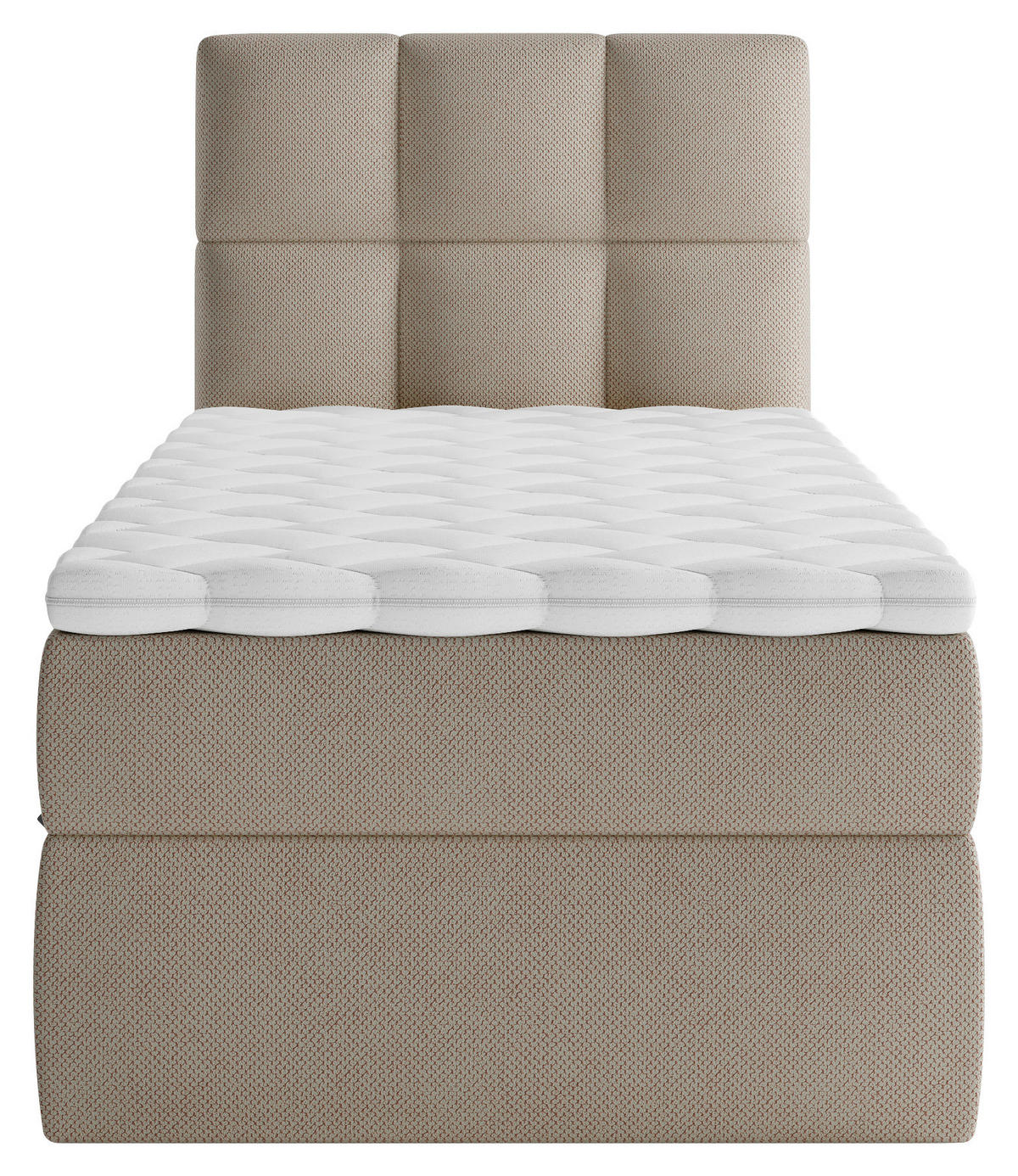 BOXBETT 90/200 cm  in Hellbraun  - Hellbraun/Schwarz, MODERN, Holz/Kunststoff (90/200cm) - MID.YOU