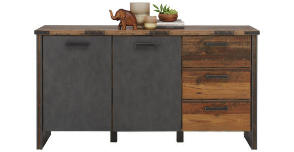 SIDEBOARD 168/88/42 cm - Anthrazit/Grau, KONVENTIONELL, Holzwerkstoff/Kunststoff (168/88/42cm) - Hom`in
