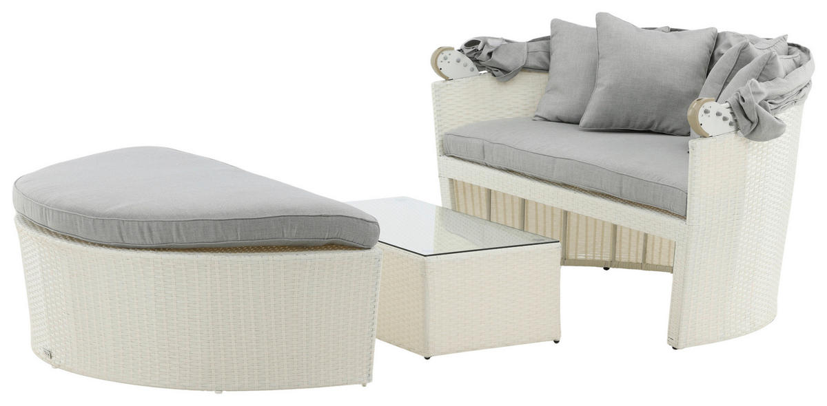 SONNENINSEL 153/72/76 cm  - Weiß, KONVENTIONELL, Kunststoff (153/72/76cm) - Gardenson