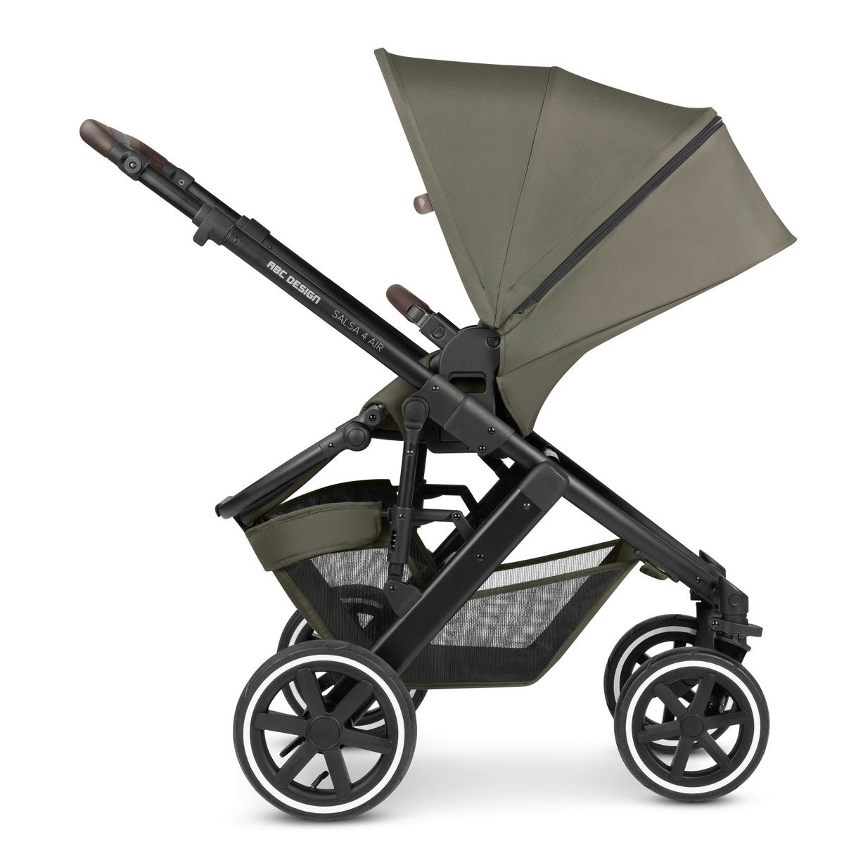 KINDERWAGENSET  Salsa 4 Air Starter Set  Wheat  - Schwarz/Olivgrün, Basics, Textil/Metall (77/35/110cm) - ABC Design