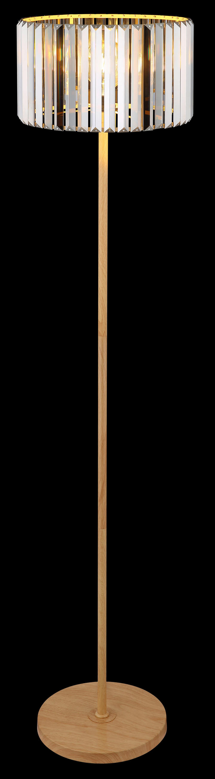 STOJACÍ LAMPA, 35/150 cm  - šedá/hnědá, Trend, kov/sklo (35/150cm)