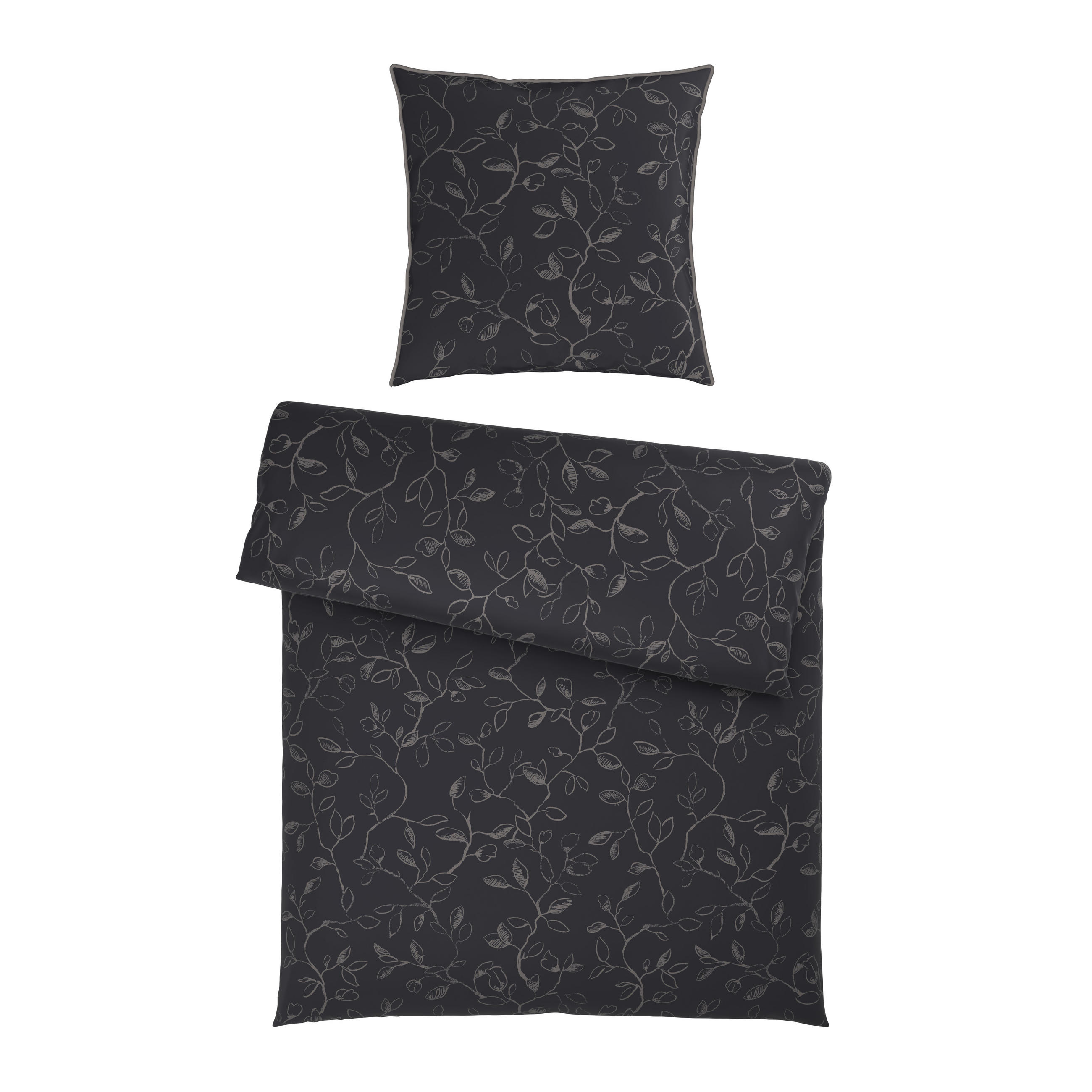 BETTWÄSCHE Satin 155/220 cm  - Anthrazit, Textil (155/220cm) - Bio:Vio