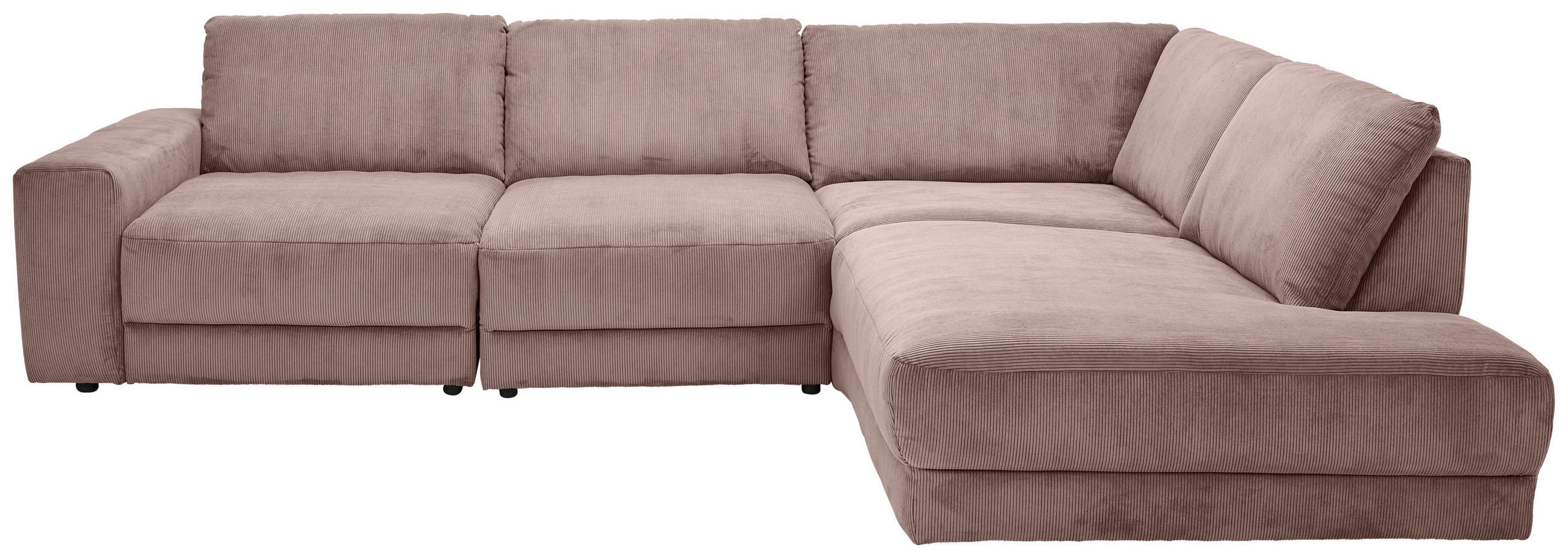ECKSOFA in Feincord Altrosa  - Schwarz/Altrosa, Design, Kunststoff/Textil (316/242cm) - Niels Andersson