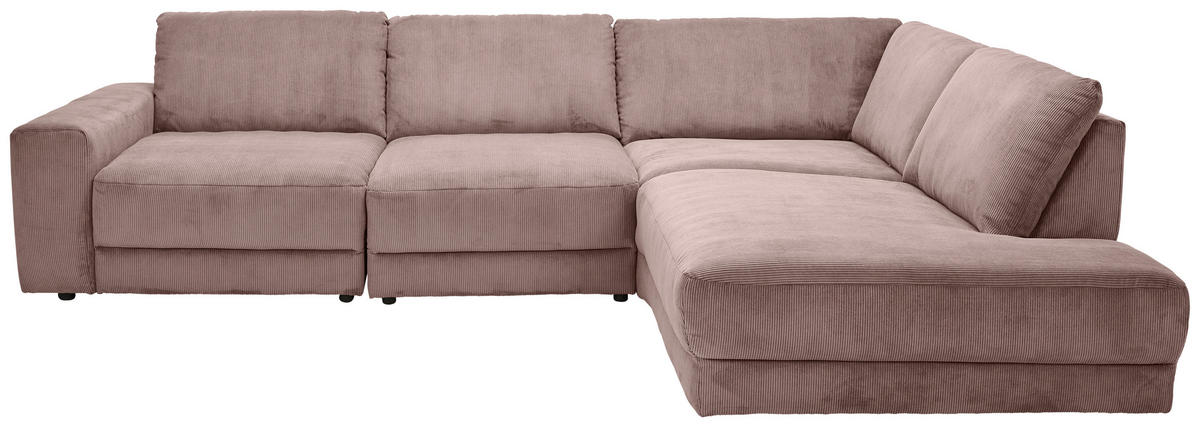 ECKSOFA Niels Andersson Altrosa Feincord  - Schwarz/Altrosa, Design, Kunststoff/Textil (316/242cm) - Niels Andersson