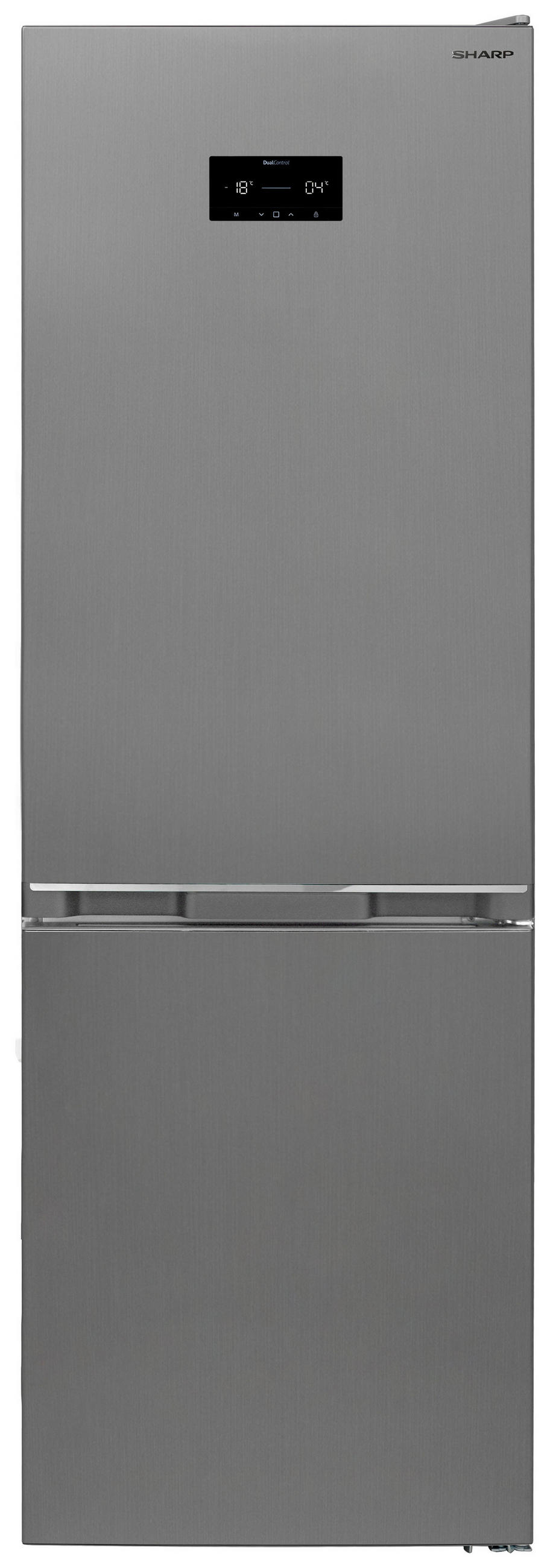 KÜHL-GEFRIER-KOMBINATION  - Edelstahlfarben, Basics (59,5/186/60cm) - Sharp