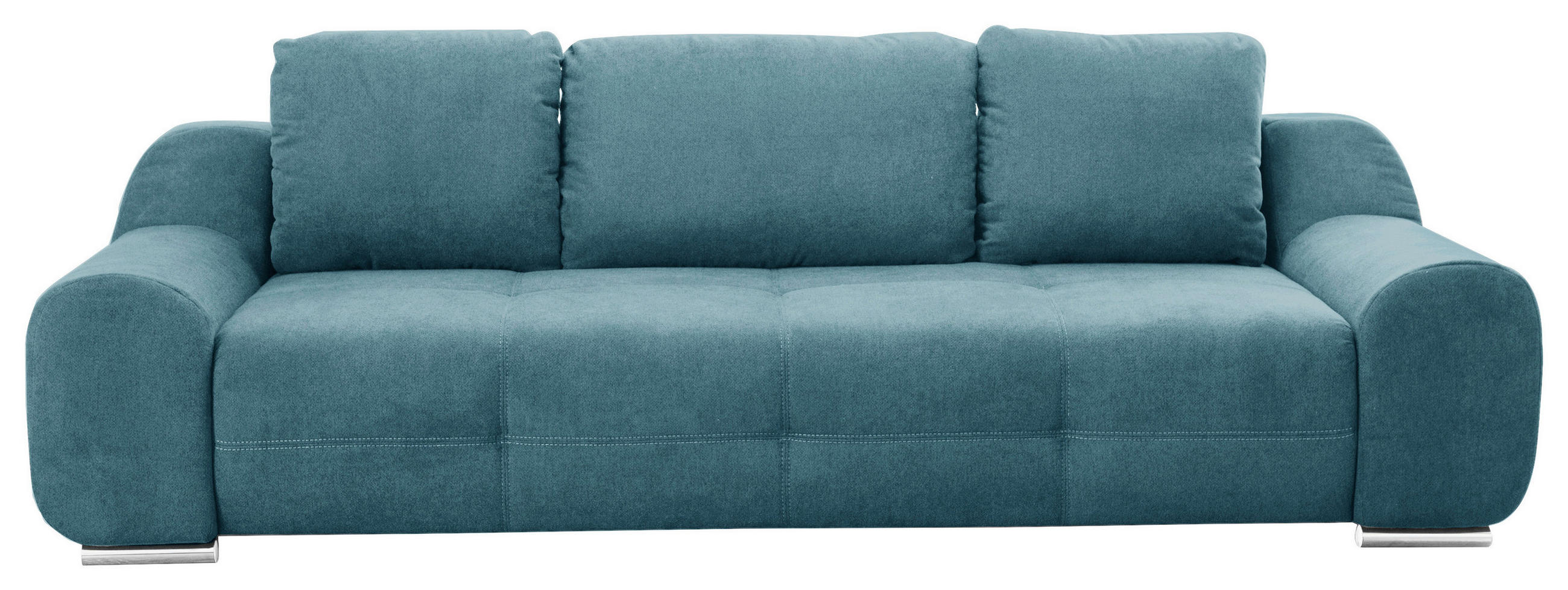 BIGSOFA in Flachgewebe Türkis  - Türkis, Basics, Textil/Metall (266/70/102cm) - Sit & More