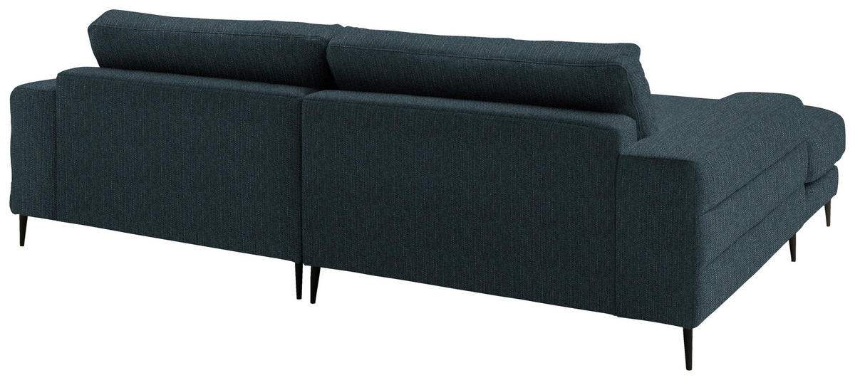 ECKSOFA in Flachgewebe Petrol  - Petrol/Schwarz, Design, Textil/Metall (177/253cm) - Dieter Knoll