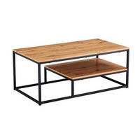 KLUB STOLIĆ crna, boje hrasta  metal, drvni materijal  - boje hrasta/crna, Moderno, drvni materijal/metal (110/45/60cm) - Ti'me