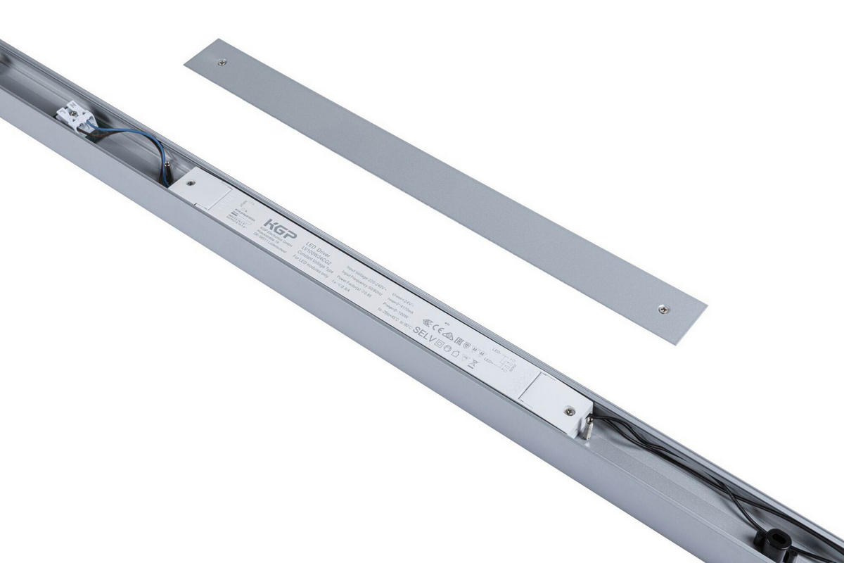 SCHIENENSYSTEM-EINSPEISER - Chromfarben, Basics, Kunststoff/Metall (100/4/4cm) - Paulmann