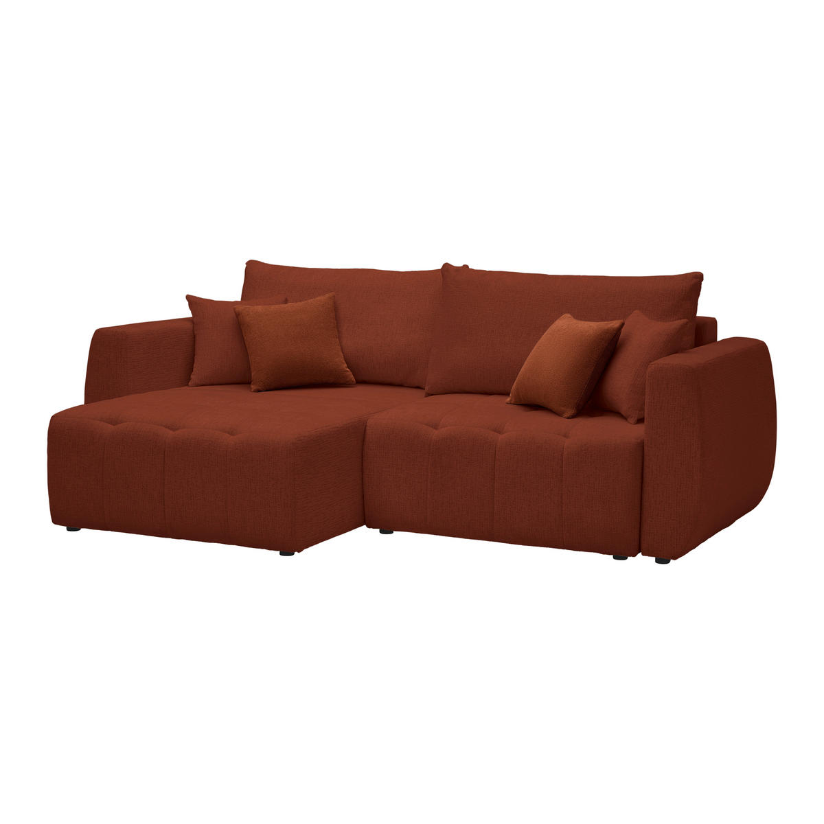 SCHLAFSOFA in Chenille, Jacquard Rostfarben  - Rostfarben/Schwarz, Kunststoff/Textil (245/74-90/104cm) - MID.YOU
