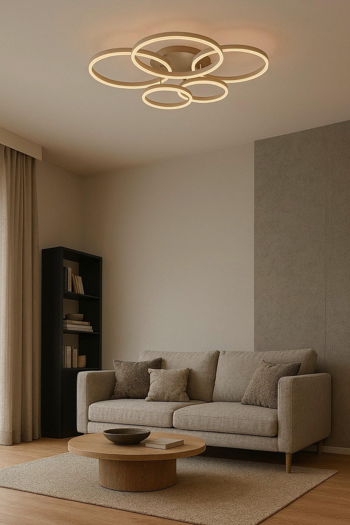 LED-DECKENLEUCHTE Ravello 105/86/22,5 cm   - Sandfarben, Design, Kunststoff/Metall (105/86/22,5cm)