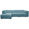 ECKSOFA ANTHONY Blau Cord  - Blau/Schwarz, Design, Kunststoff/Textil (163/275cm) - MID.YOU