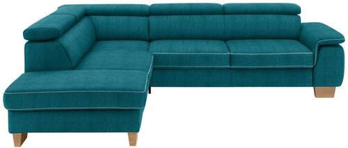 ECKSOFA in Mikrofaser Petrol  226/273 cm  - Eichefarben/Beige, Natur, Holz/Textil (226/273cm) - Beldomo System