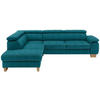 ECKSOFA in Mikrofaser Petrol  - Eichefarben/Beige, Natur, Holz/Textil (226/273cm) - Beldomo System