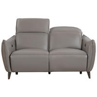 2-SITZER-SOFA Grau Echtleder  - Grau, Design, Leder/Metall (184/79-99/104cm) - Novel