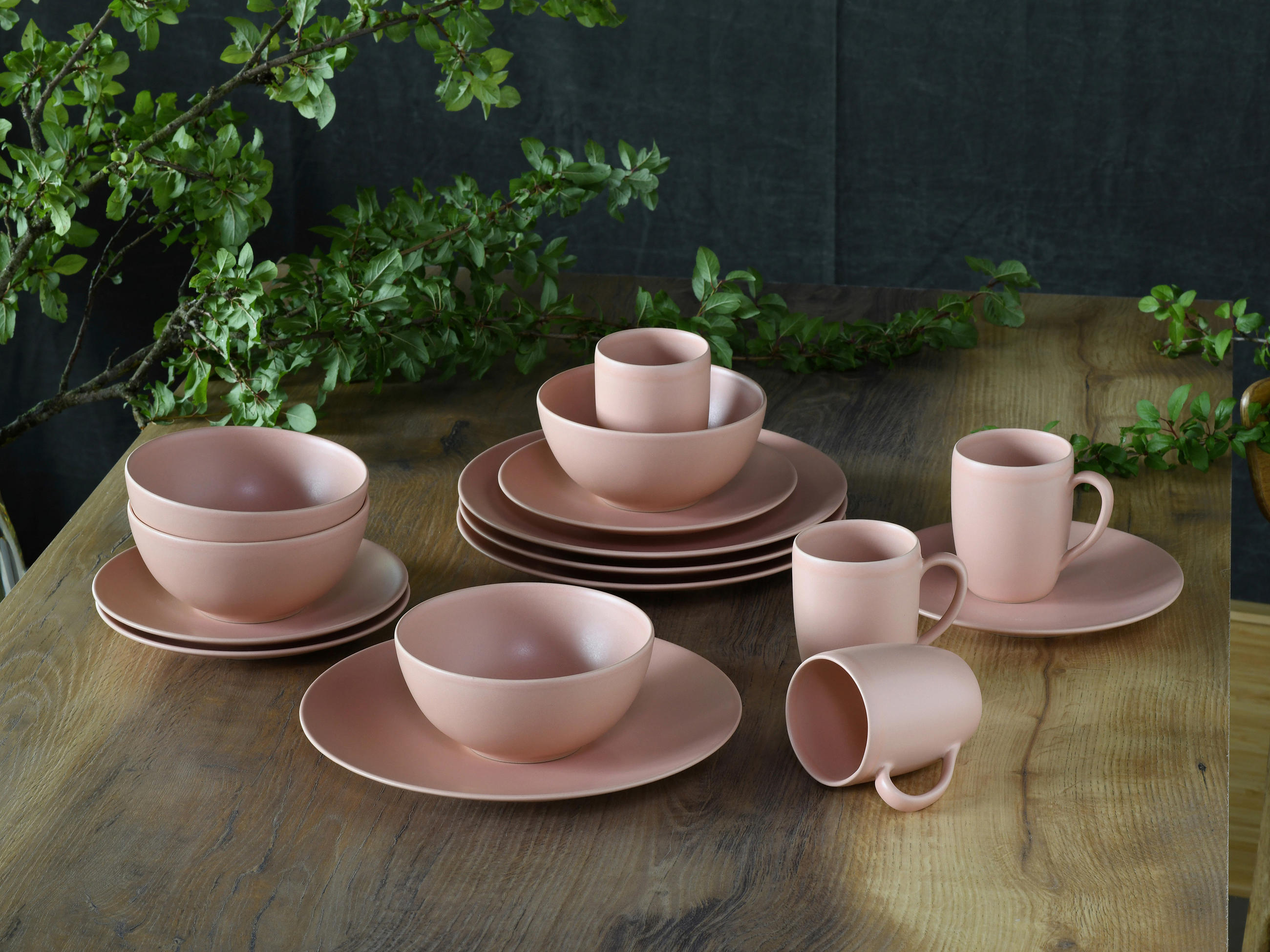 KOMBISERVICE Soft Touch Peach 16-teilig  - Rosa, Basics, Keramik - Creatable
