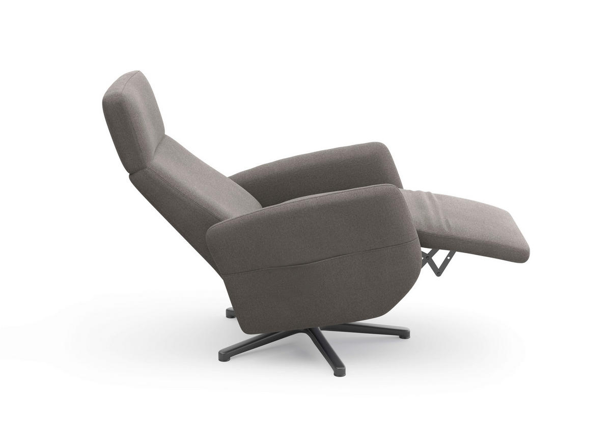 RELAXSESSEL Flachgewebe    - Schwarz/Graphitfarben, KONVENTIONELL, Textil/Metall (71/110/82cm) - Sit & More
