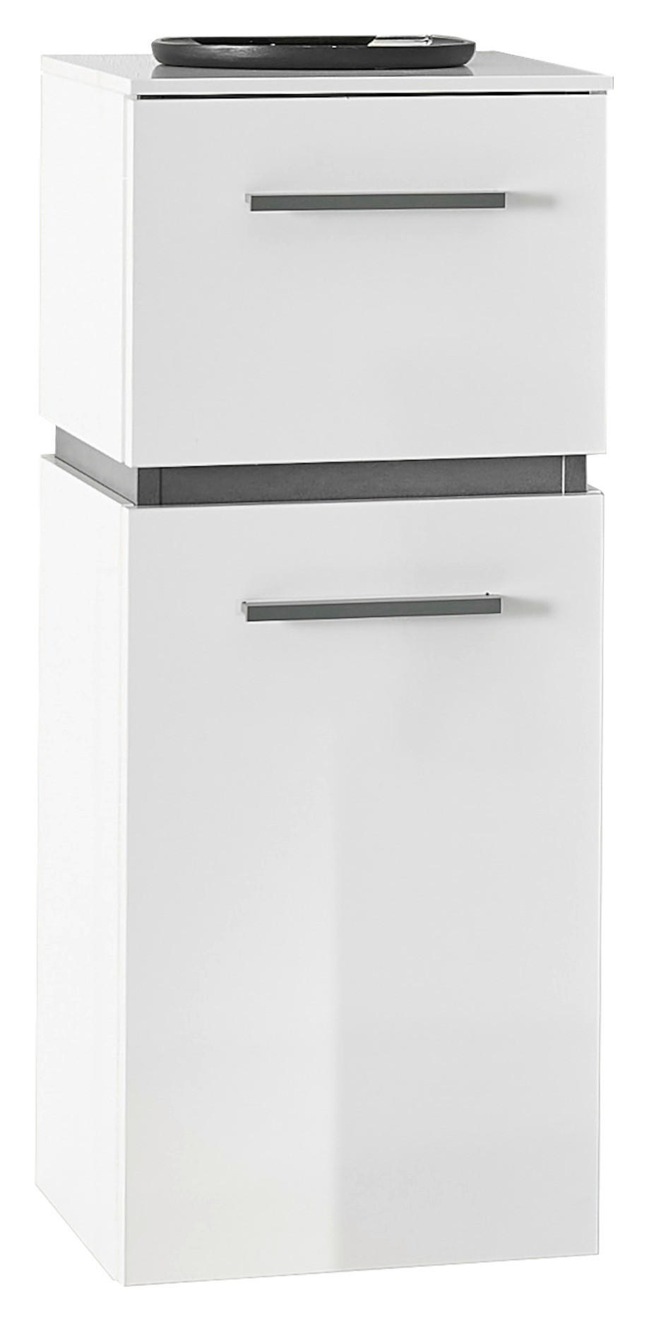 UNTERSCHRANK 32/78,7/33 cm   - Weiß Hochglanz/Weiß, Design, Glas/Holzwerkstoff (32/78,7/33cm) - Musterring