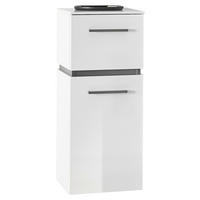 UNTERSCHRANK 32/78,7/33 cm   - Weiß Hochglanz/Weiß, Design, Glas/Holzwerkstoff (32/78,7/33cm) - Musterring