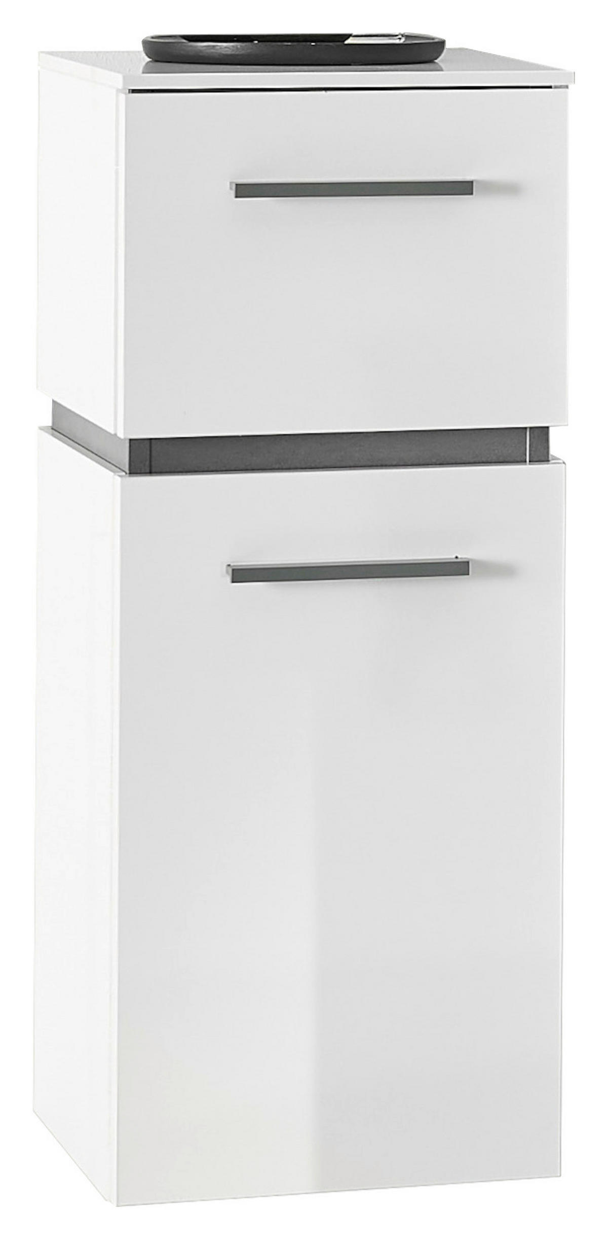 UNTERSCHRANK 32/78,7/33 cm   - Weiß Hochglanz/Weiß, Design, Glas/Holzwerkstoff (32/78,7/33cm) - Musterring