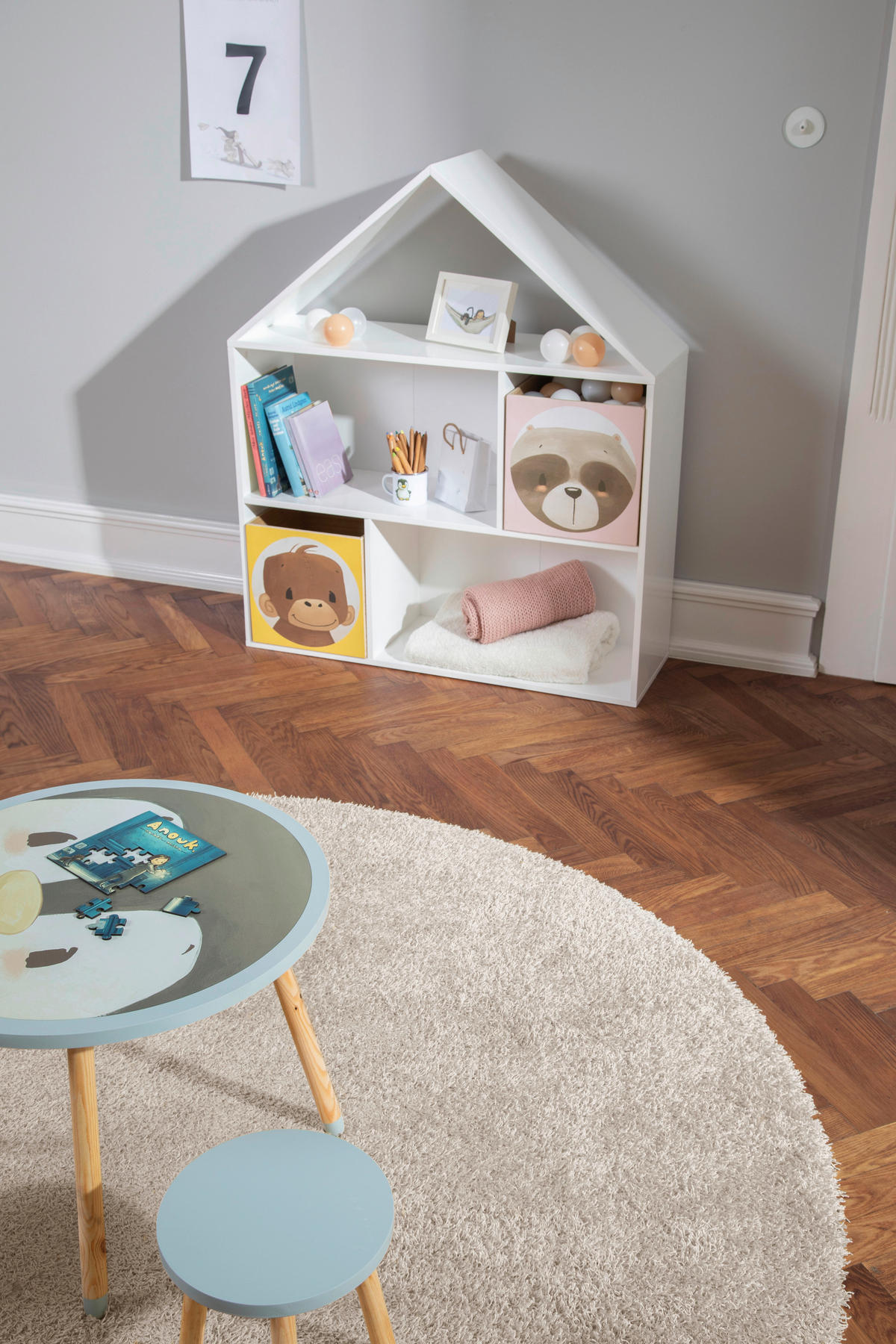 KINDERREGAL Anouk Weiß  - Weiß, KONVENTIONELL, Holzwerkstoff (98/112/30cm)