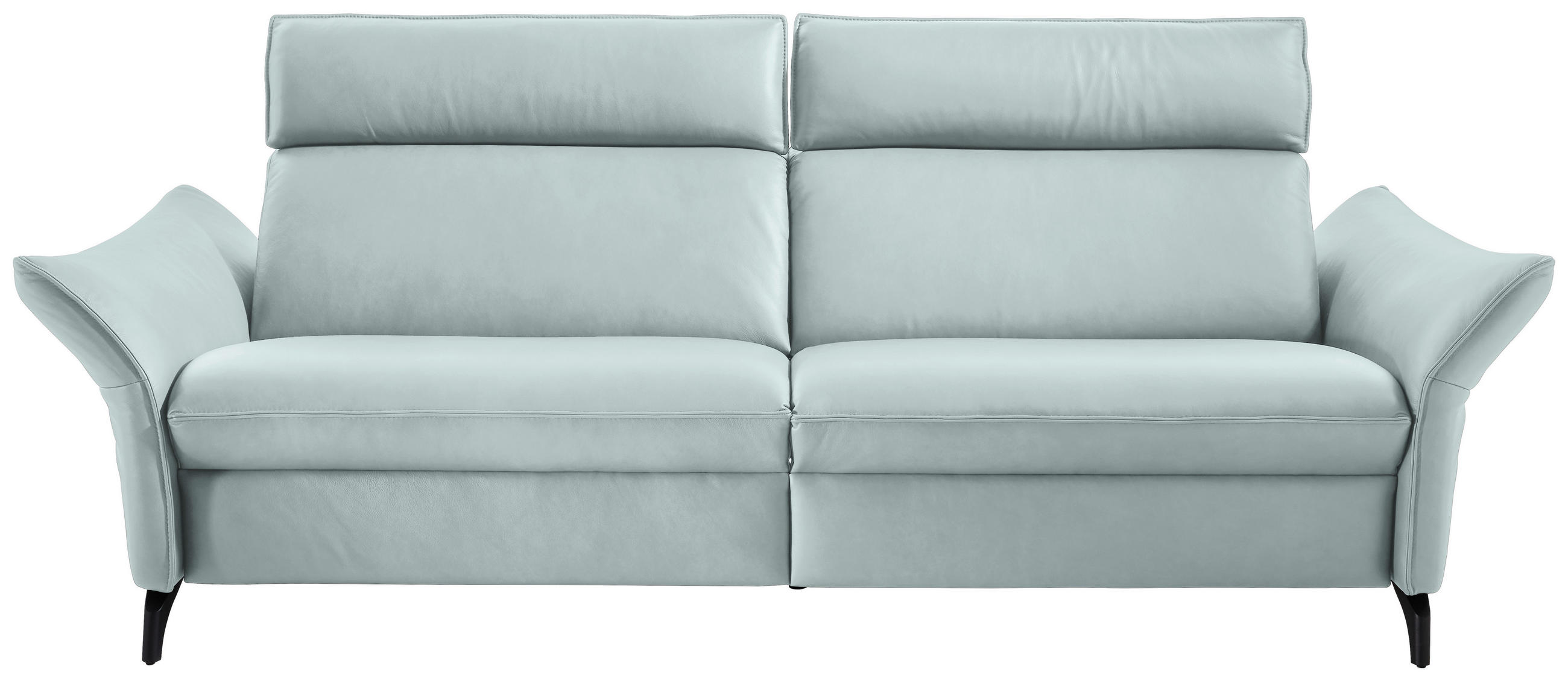 3-SITZER-SOFA Echtleder Hellblau  - Anthrazit/Hellblau, Design, Leder/Metall (224/94/95cm) - Himolla