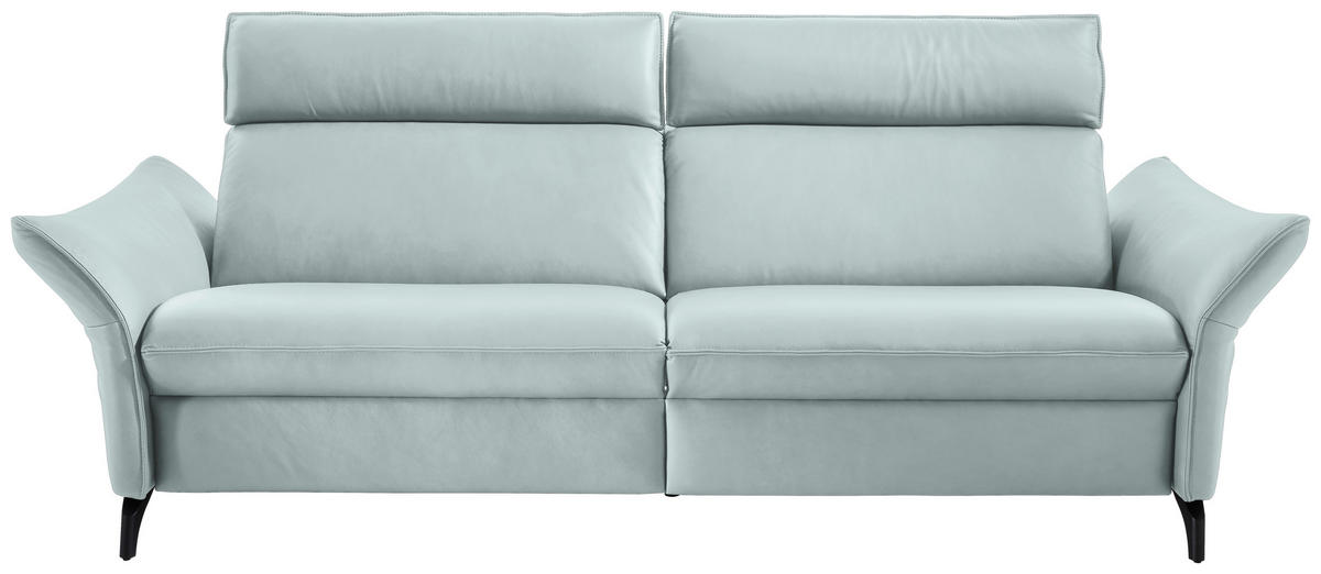 3-SITZER-SOFA  in Echtleder Hellblau  - Anthrazit/Hellblau, Design, Leder/Metall (224/94/95cm) - Himolla