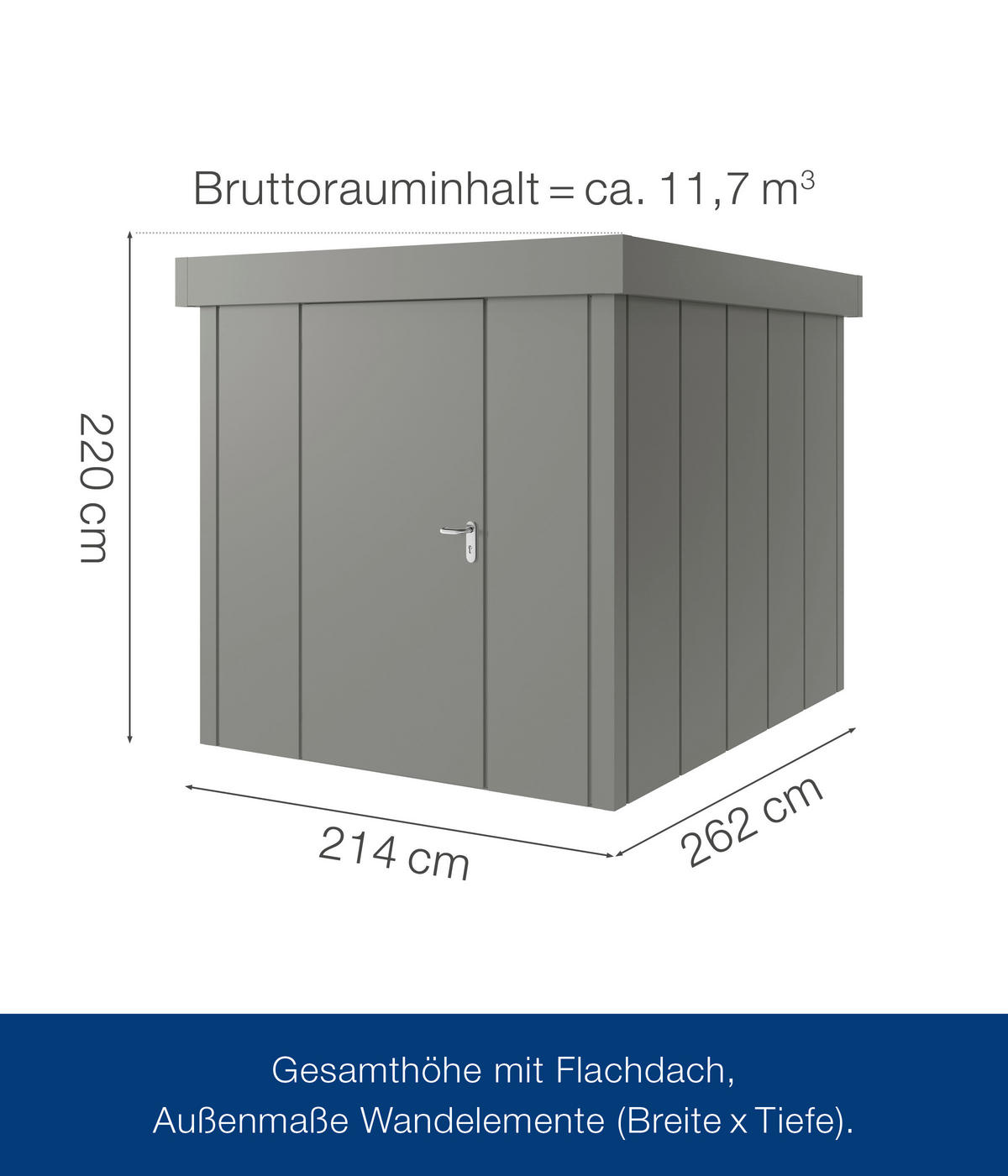 GERÄTEHAUS 229/220/277 cm  - Alufarben, Basics, Metall (229/220/277cm)