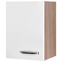 KÜCHENOBERSCHRANK 40/54,8/32 cm  in Sonoma Eiche, Weiß Hochglanz  - Edelstahlfarben/Weiß Hochglanz, MODERN, Holzwerkstoff/Metall (40/54,8/32cm) - FlexWell