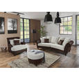 MEGASOFA in Mikrofaser Braun, Beige  - Beige/Dunkelbraun, ROMANTIK / LANDHAUS, Holz/Textil (273/50/79/125cm) - Landscape