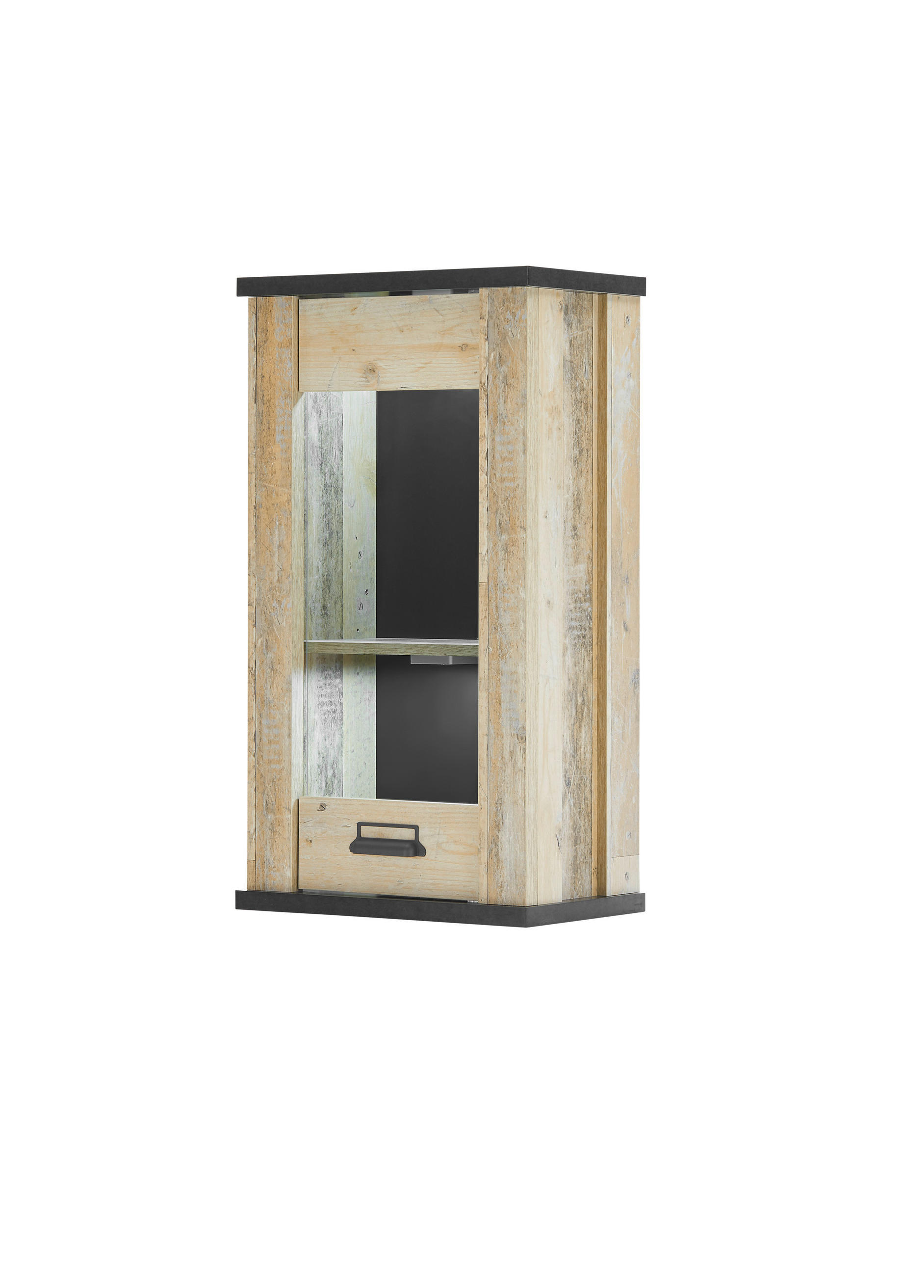 KÜCHENOBERSCHRANK 50/90/31 cm  in Anthrazit, Naturfarben  - Anthrazit/Schwarz, Trend, Glas/Holzwerkstoff (50/90/31cm) - MID.YOU