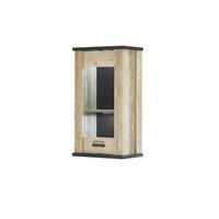 KÜCHENOBERSCHRANK 50/90/31 cm  in Anthrazit, Naturfarben  - Anthrazit/Schwarz, Trend, Glas/Holzwerkstoff (50/90/31cm) - MID.YOU