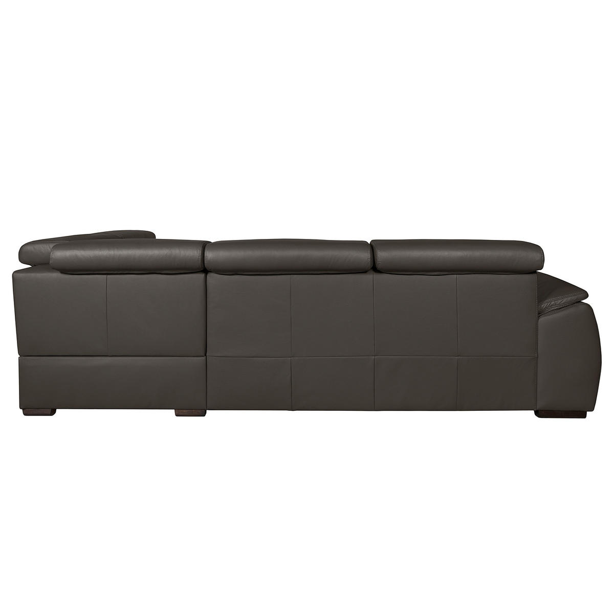 ECKSOFA  in Echtleder Dunkelbraun  - Wengefarben/Dunkelbraun, Design, Leder/Holz (265/211cm) - Livetastic
