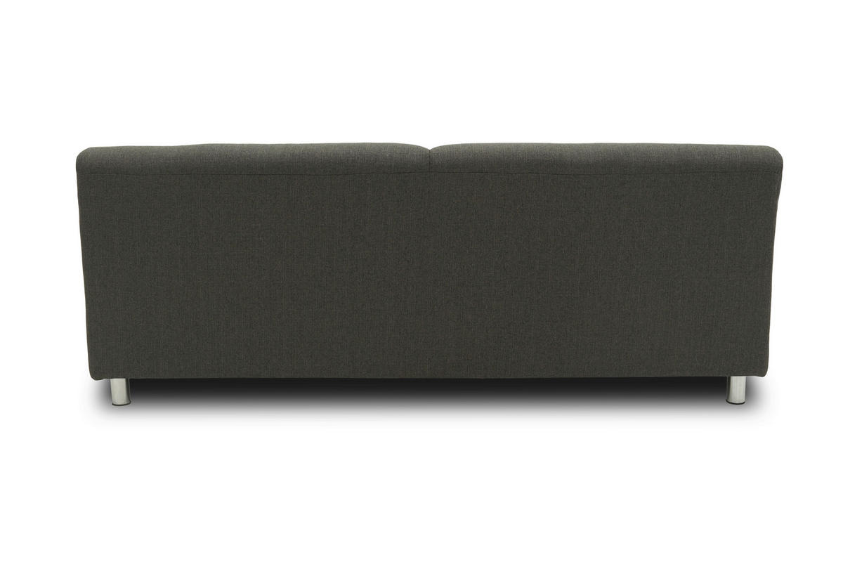 3-SITZER-SOFA in Webstoff Schlammfarben  - Chromfarben/Schlammfarben, KONVENTIONELL, Textil/Metall (190/72/80cm) - MID.YOU