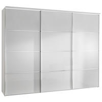 SCHWEBETÜRENSCHRANK 249/222/68 cm 3-türig Weiß  - Chromfarben/Weiß, Design, Glas/Holzwerkstoff (249/222/68cm) - Moderano