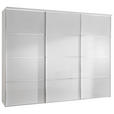 SCHWEBETÜRENSCHRANK  in Weiß  - Chromfarben/Weiß, Design, Glas/Holzwerkstoff (249/222/68cm) - Moderano