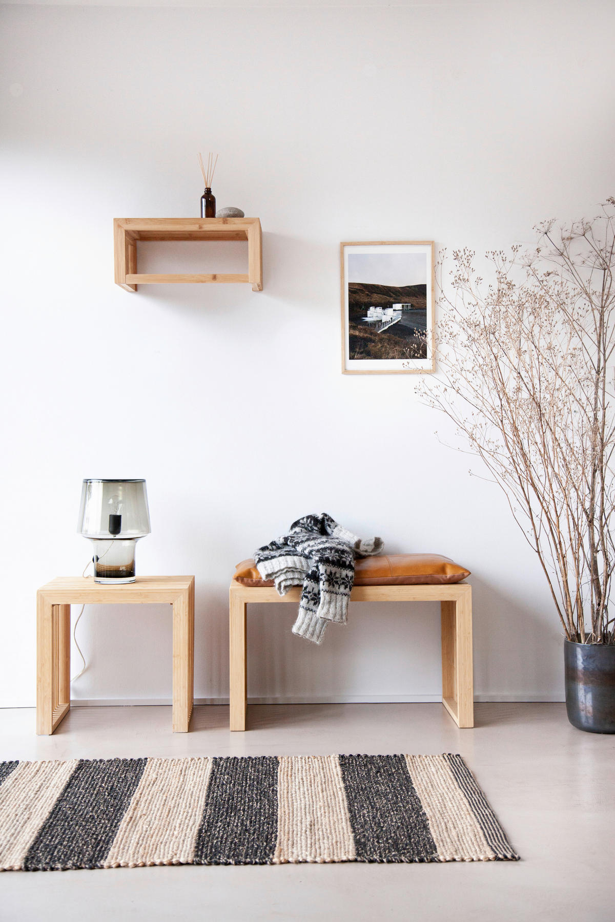 WANDGARDEROBE  in Bambus vollmassiv Naturfarben  - Naturfarben, Design, Holz (45/20/27cm) - MID.YOU