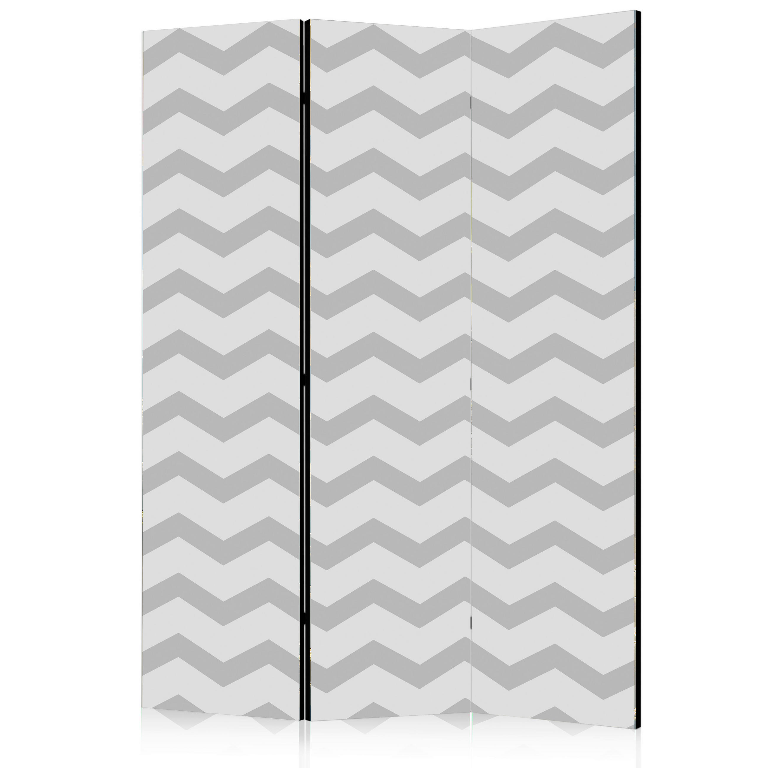 PARAVENT mit 3  Flügel - Hellgrau/Grau, Basics, Holz/Textil (135/172/3cm) - artgeist